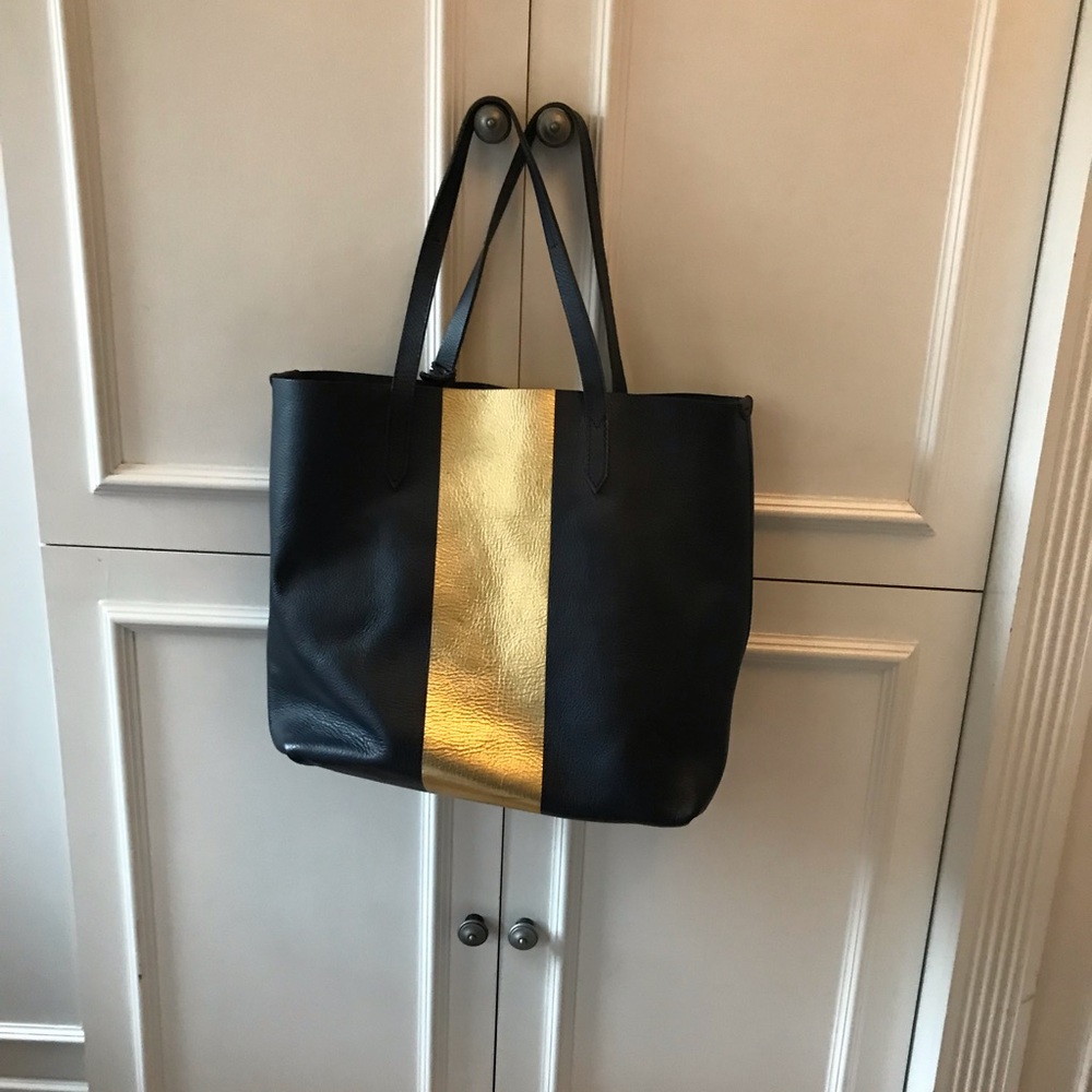JCrew Davy bucket bag with gold stipe. Like new